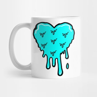 Light Blue Melting Acid Heart Mug